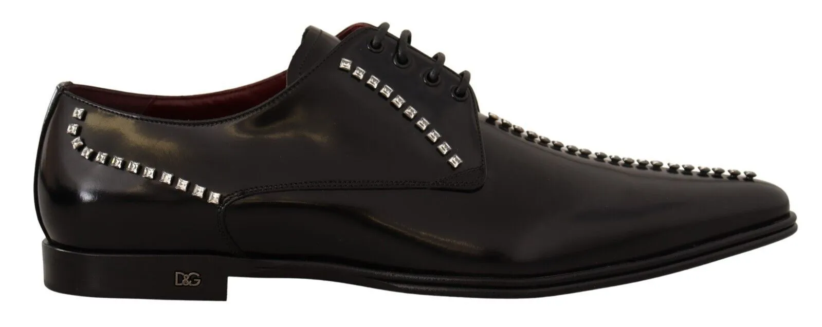 Dolce & Gabbana Men's Elegant Crystal-Embellished Leather Dress Shoes