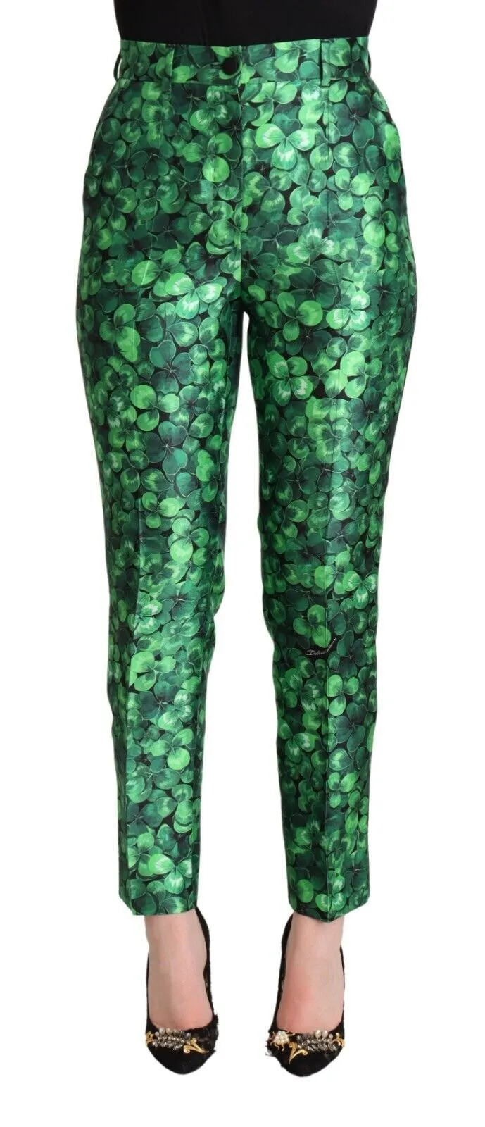 Dolce & Gabbana Women's Emerald Envy Tapered Silk Pants