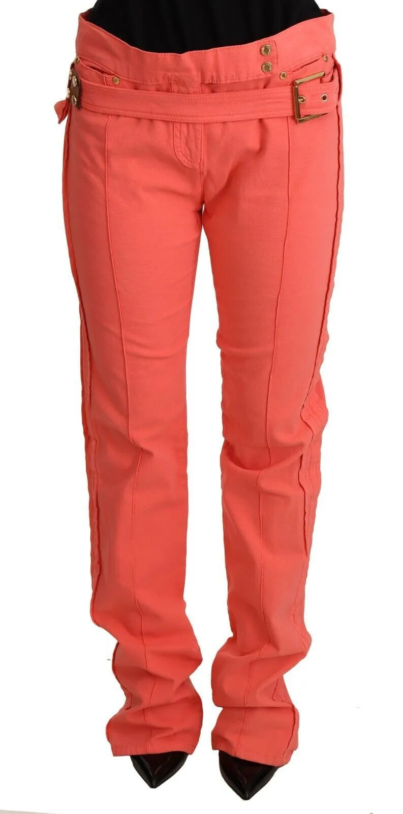 Roberto Cavalli Women's Chic Orange Mid Waist Skinny Jeans