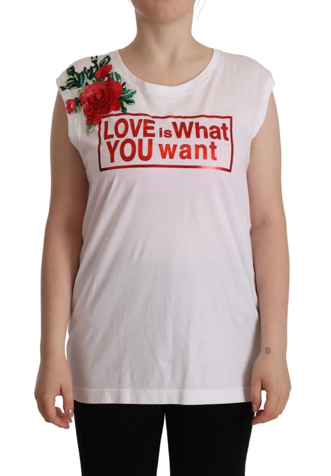 Dolce & Gabbana Women's Chic Floral Motif Cotton Tank Top