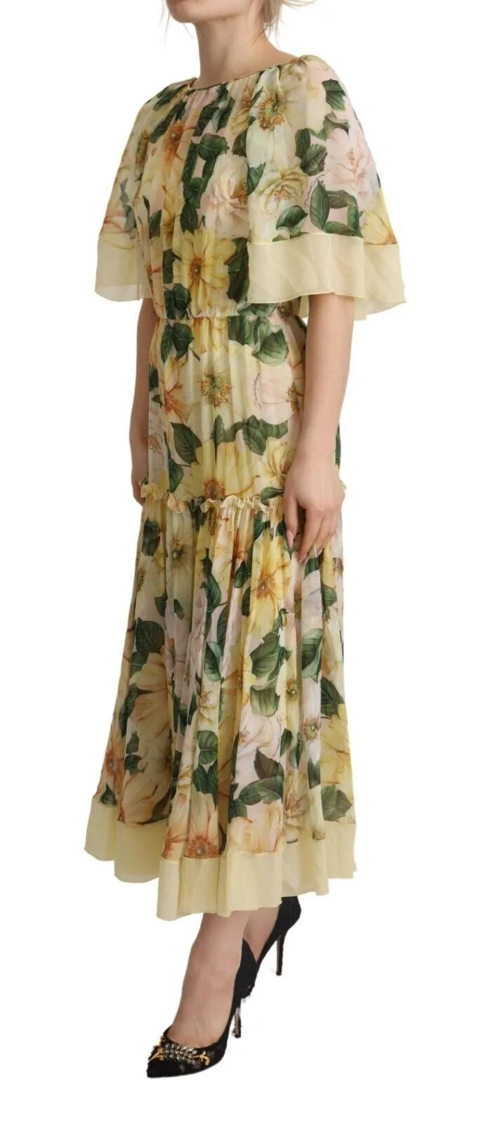 Dolce & Gabbana Women's Elegant Floral Silk Maxi Dress