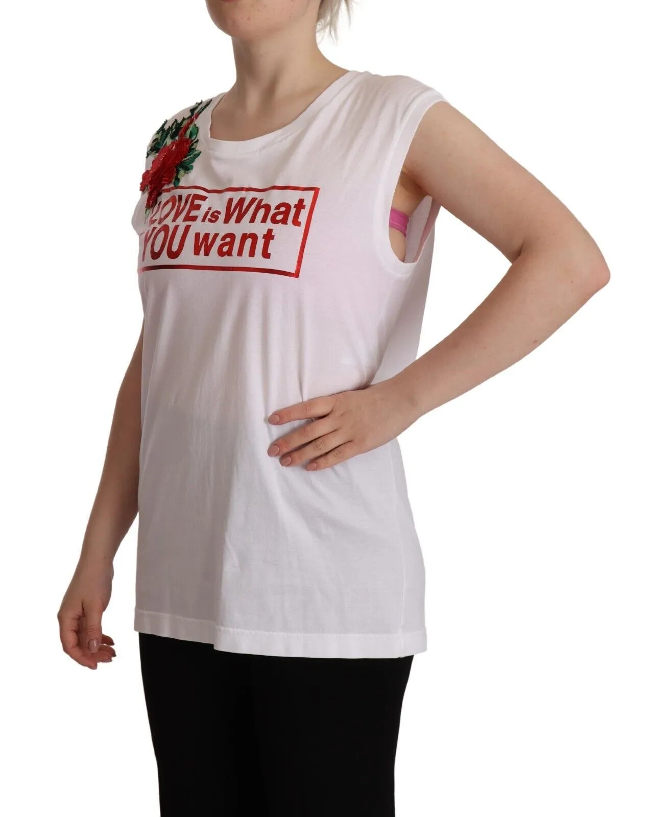 Dolce & Gabbana Women's Chic Floral Motif Cotton Tank Top