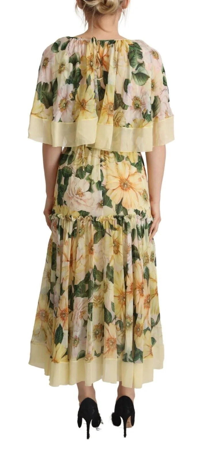 Dolce & Gabbana Women's Elegant Floral Silk Maxi Dress