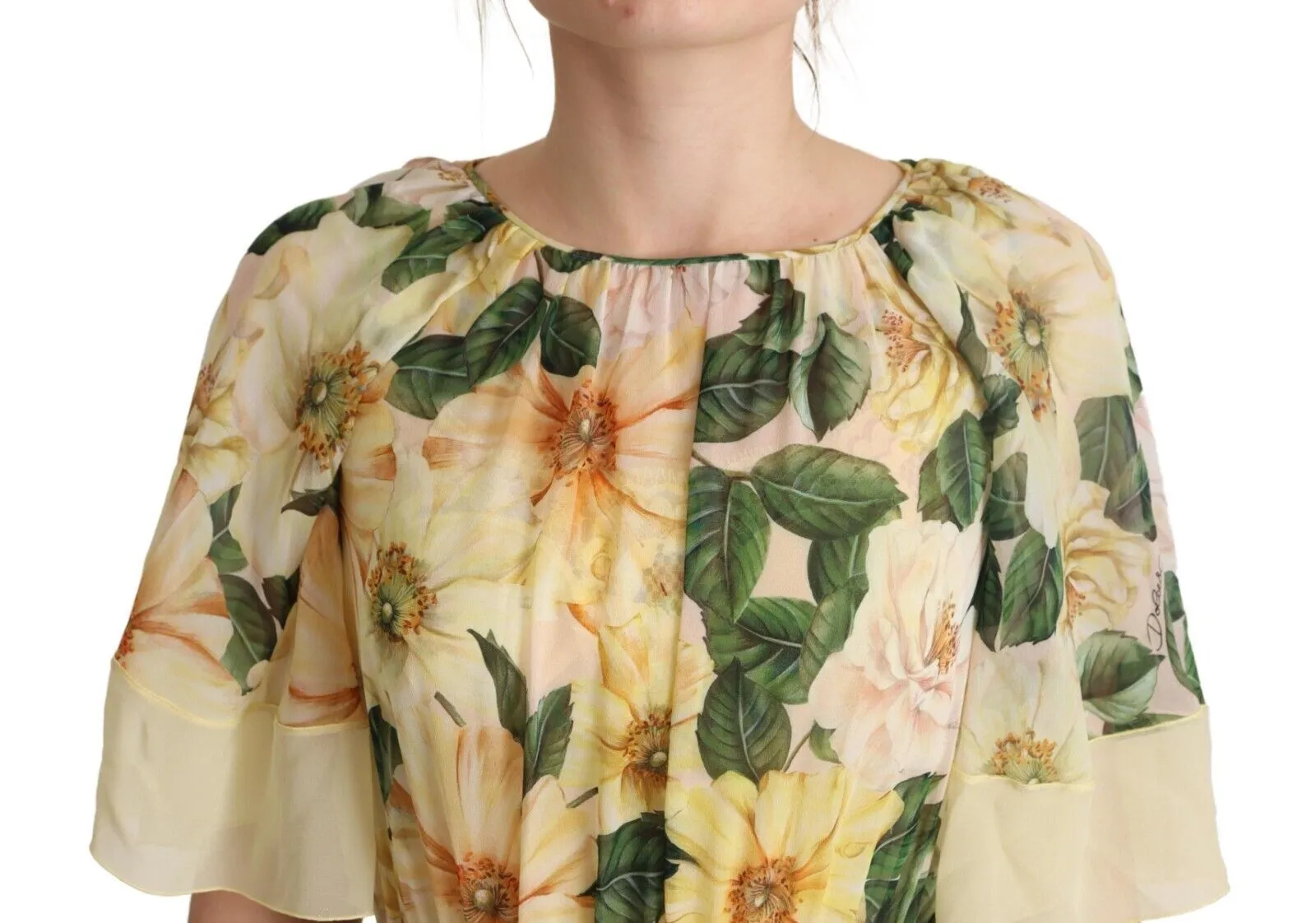 Dolce & Gabbana Women's Elegant Floral Silk Maxi Dress