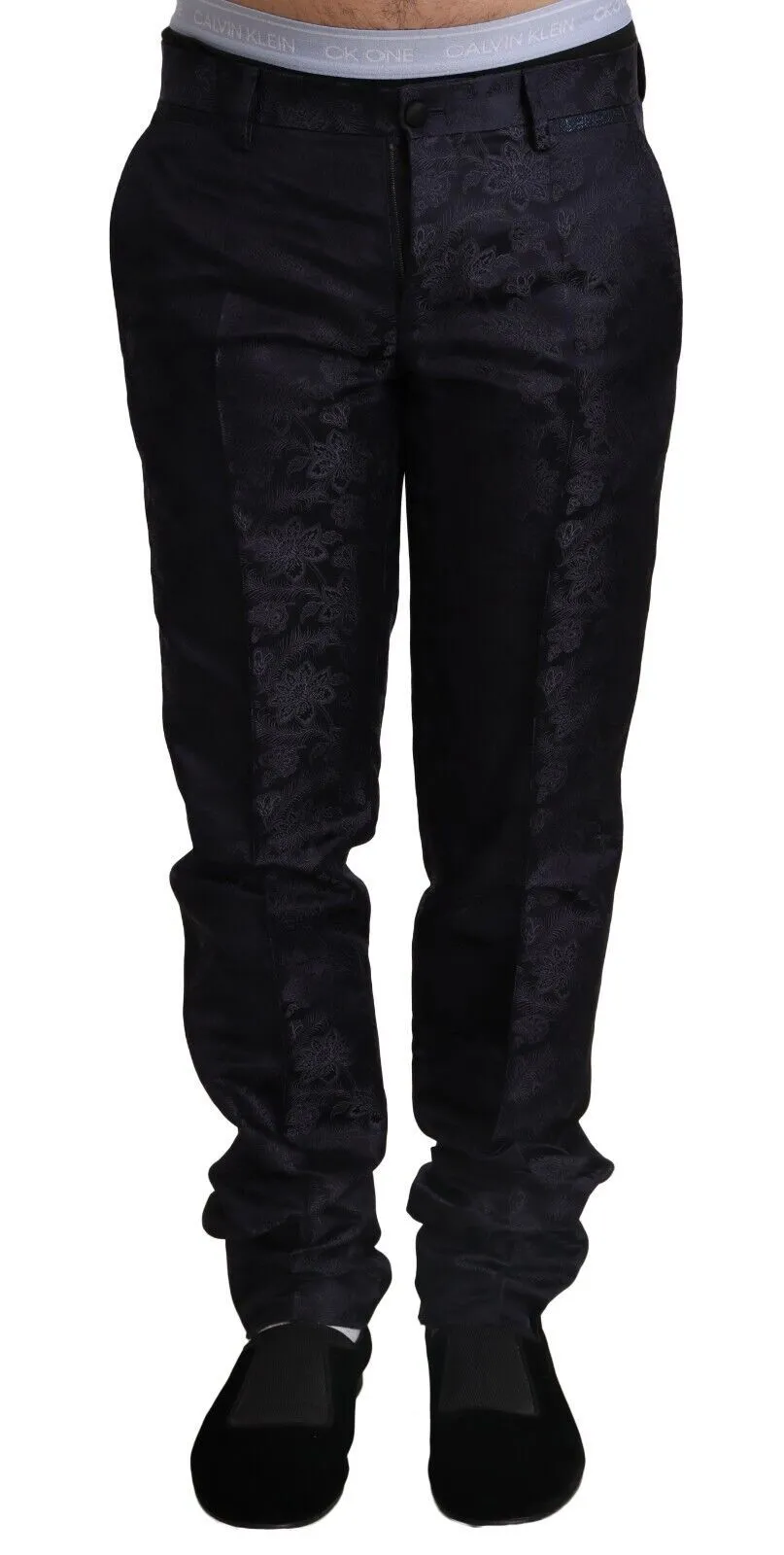 Dolce & Gabbana Men's Elegant Slim Fit Silk Blend Dress Pants