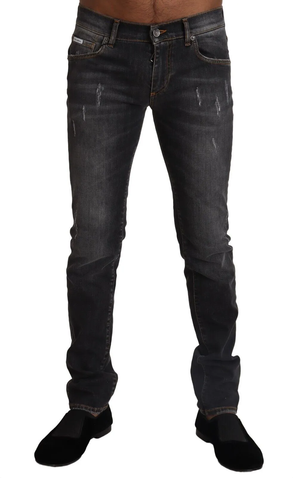 Dolce & Gabbana Men's Elegant Dark Grey Slim Fit Denim