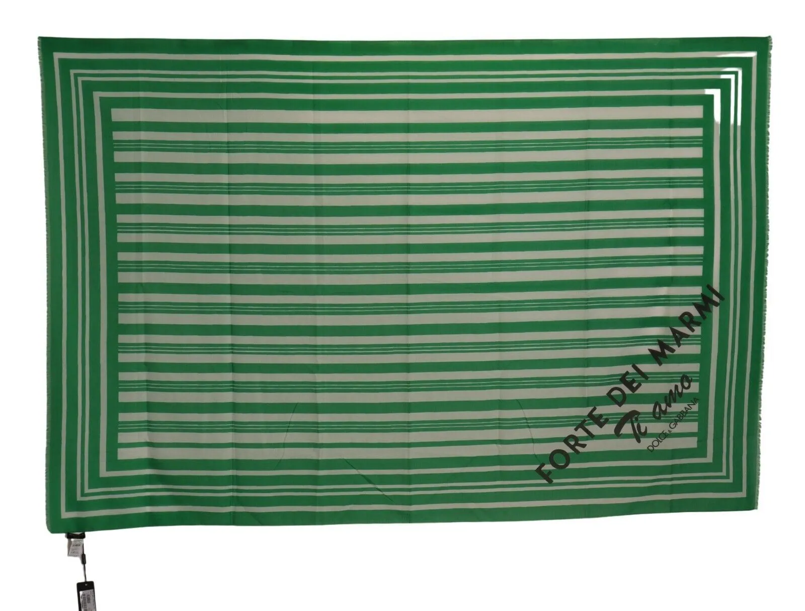 Dolce & Gabbana Women's Elegant Striped Cotton Scarf with Logo Print