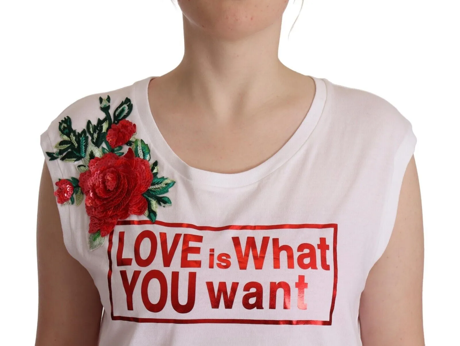 Dolce & Gabbana Women's Chic Floral Motif Cotton Tank Top