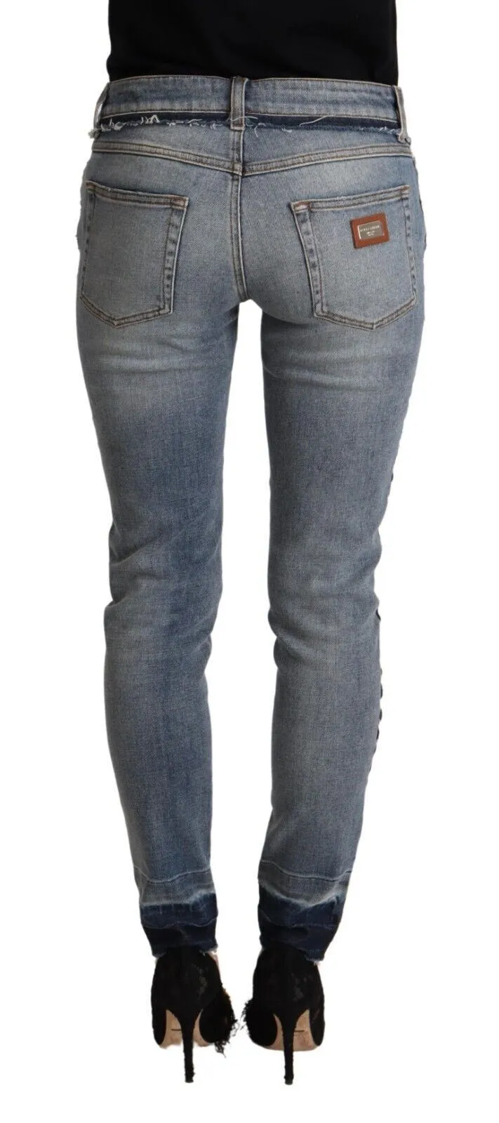 Dolce & Gabbana Women's Elegant Slim Fit Distressed Denim Jeans