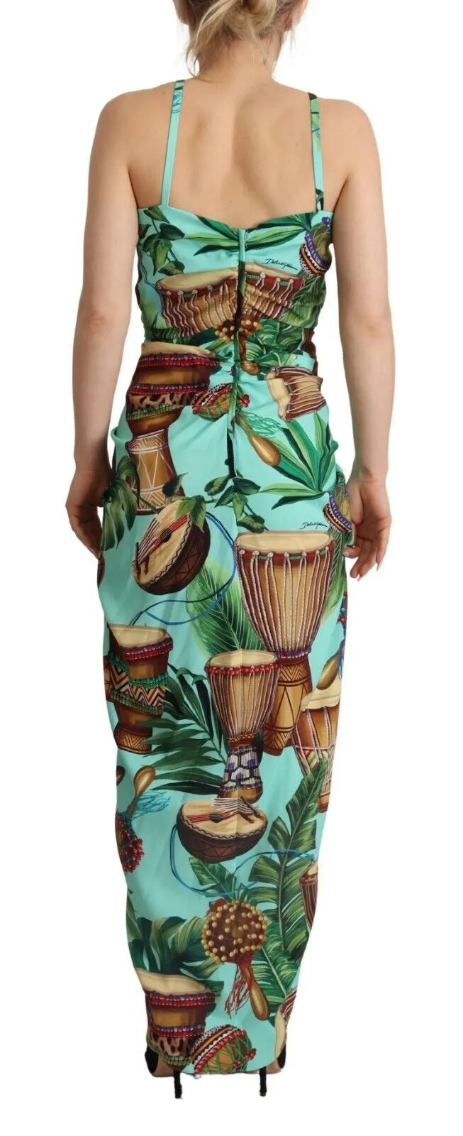 Dolce & Gabbana Women's Silk Drum Print Maxi Wrap Elegance