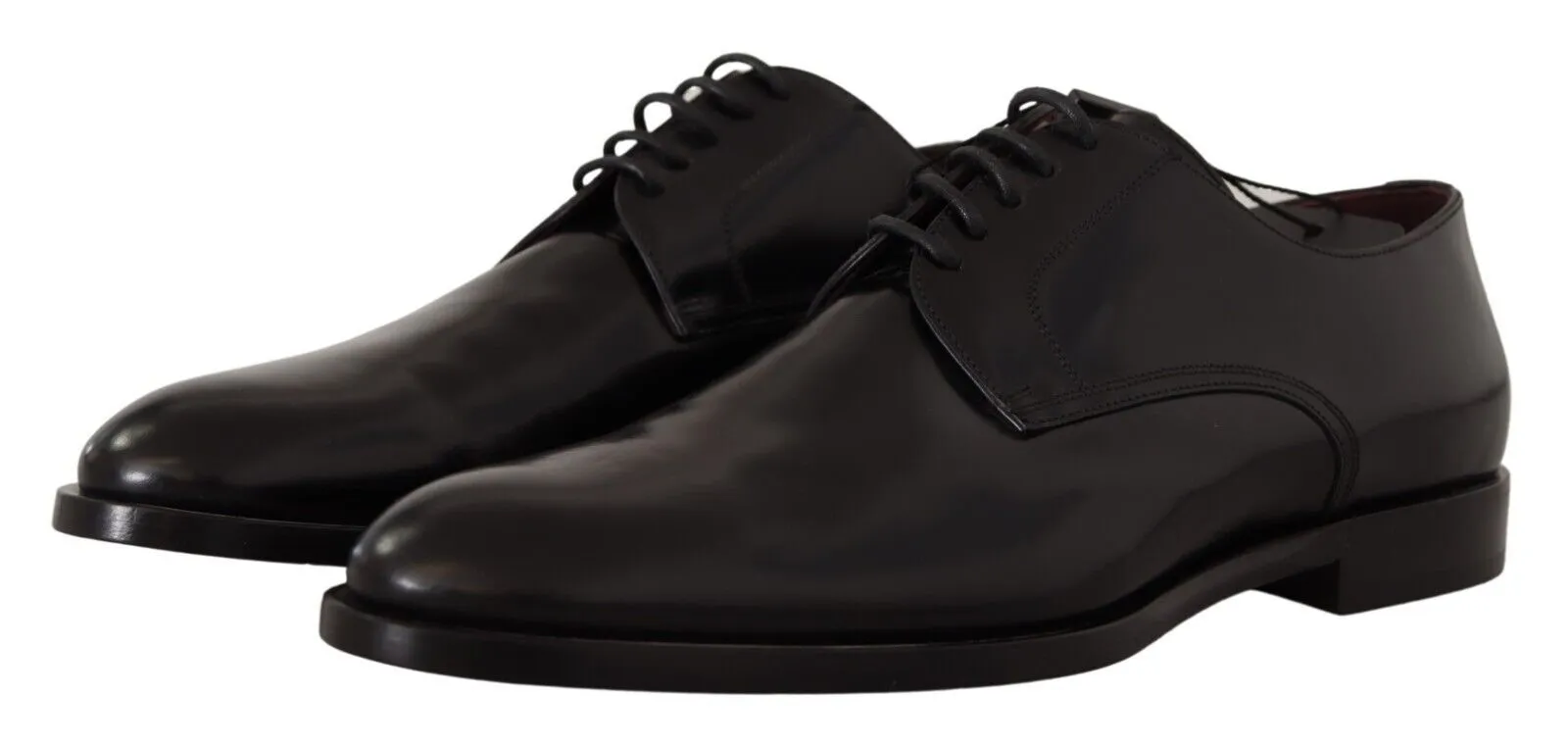 Dolce & Gabbana Men's Elegant Black Leather Derby Formal Shoes