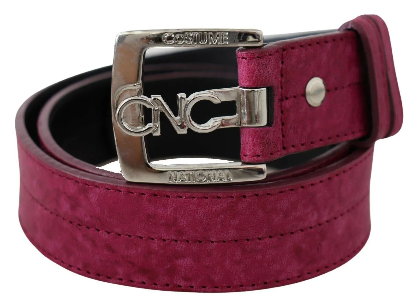 Costume National Women's Elegant Maroon Leather Fashion Belt