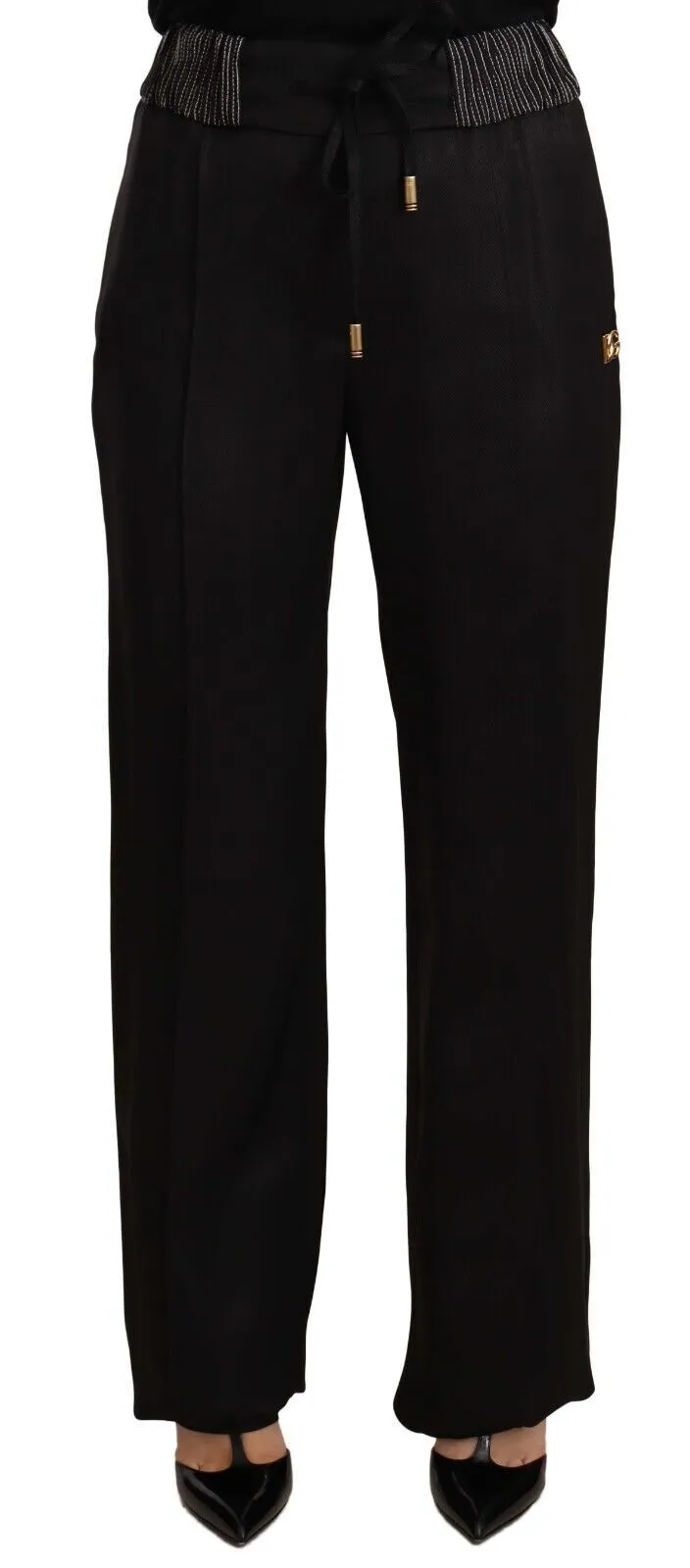 Dolce & Gabbana Women's Elegant High-Waist Black Trousers