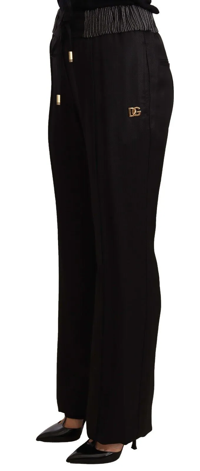 Dolce & Gabbana Women's Elegant High-Waist Black Trousers