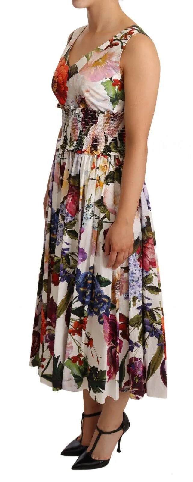 Dolce & Gabbana Women's Elegant White Floral A-Line Dress