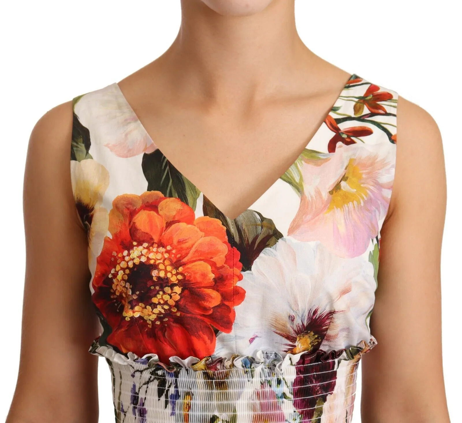 Dolce & Gabbana Women's Elegant White Floral A-Line Dress