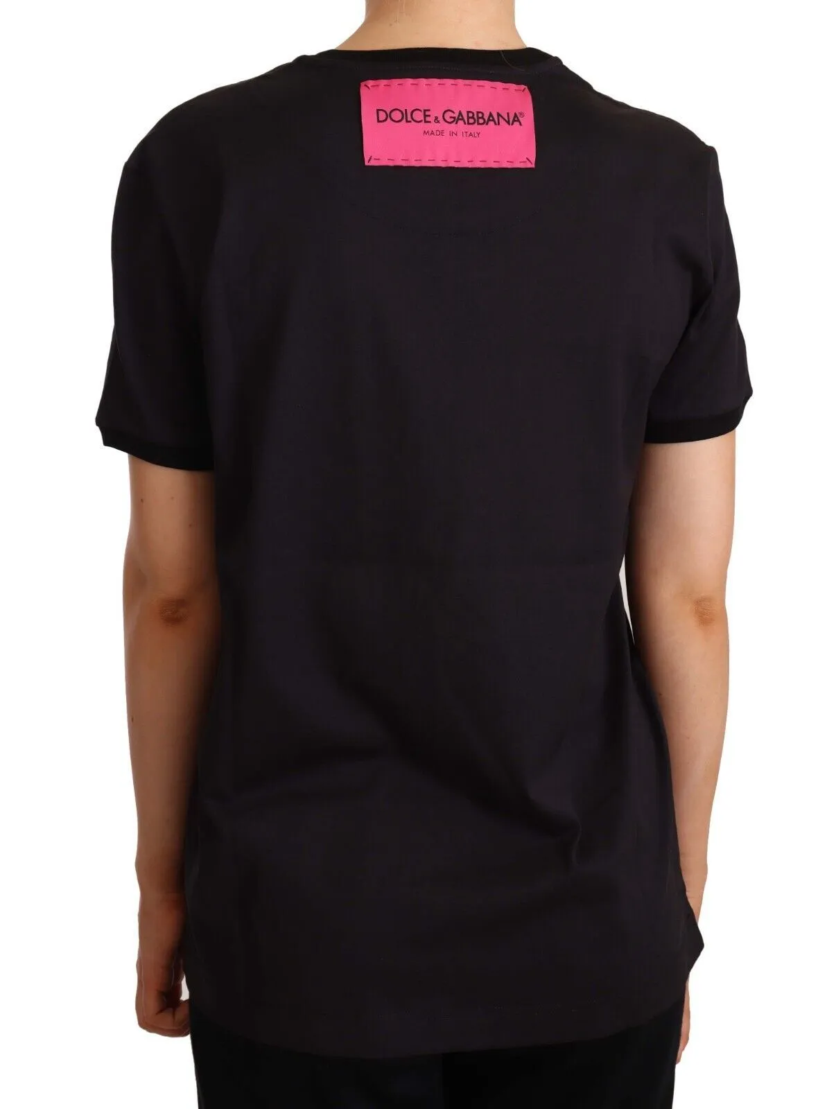Dolce & Gabbana Women's Elegant Black Cotton Logo Tee