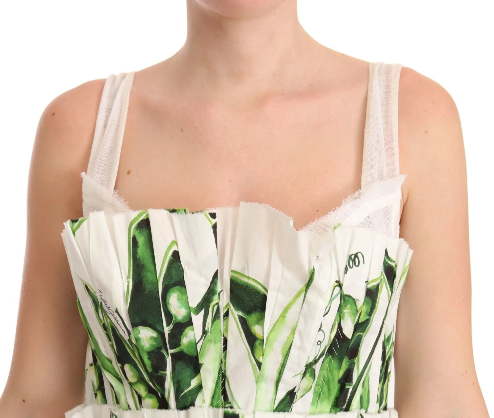 Dolce & Gabbana Women's Elegant Pea Pod Print Maxi Dress