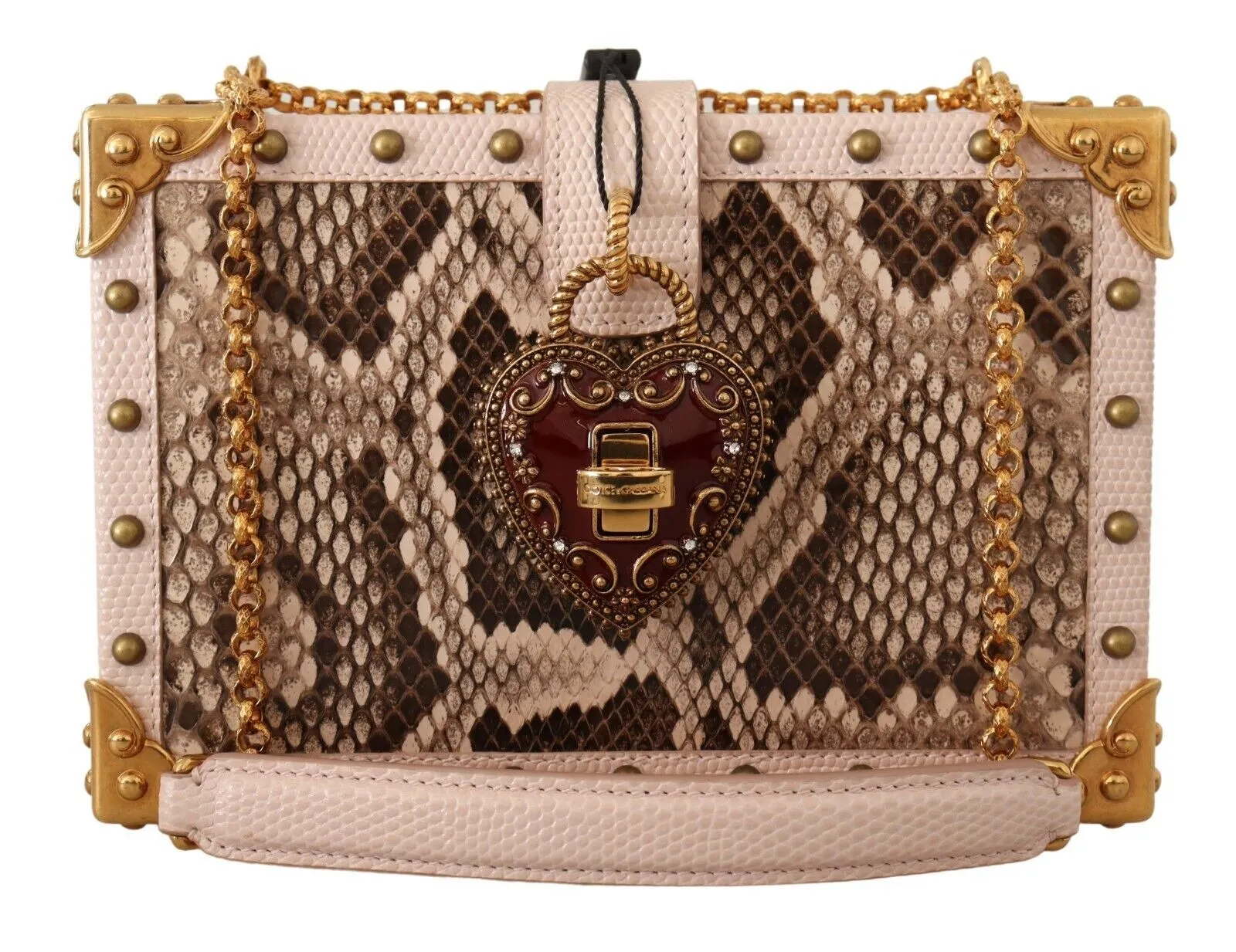Dolce & Gabbana Women's Elegant Pink Python Leather Clutch