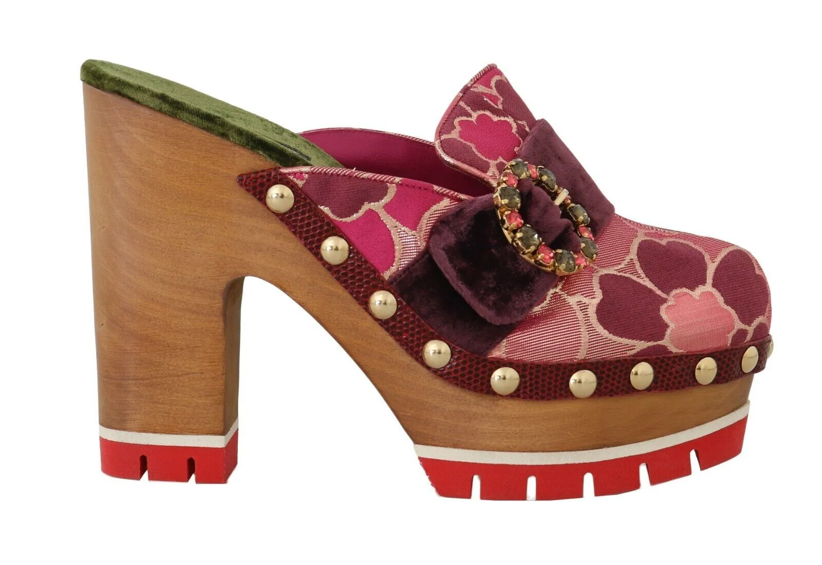 Dolce & Gabbana Women's Elegant Velvet Crystal-Embellished Slides