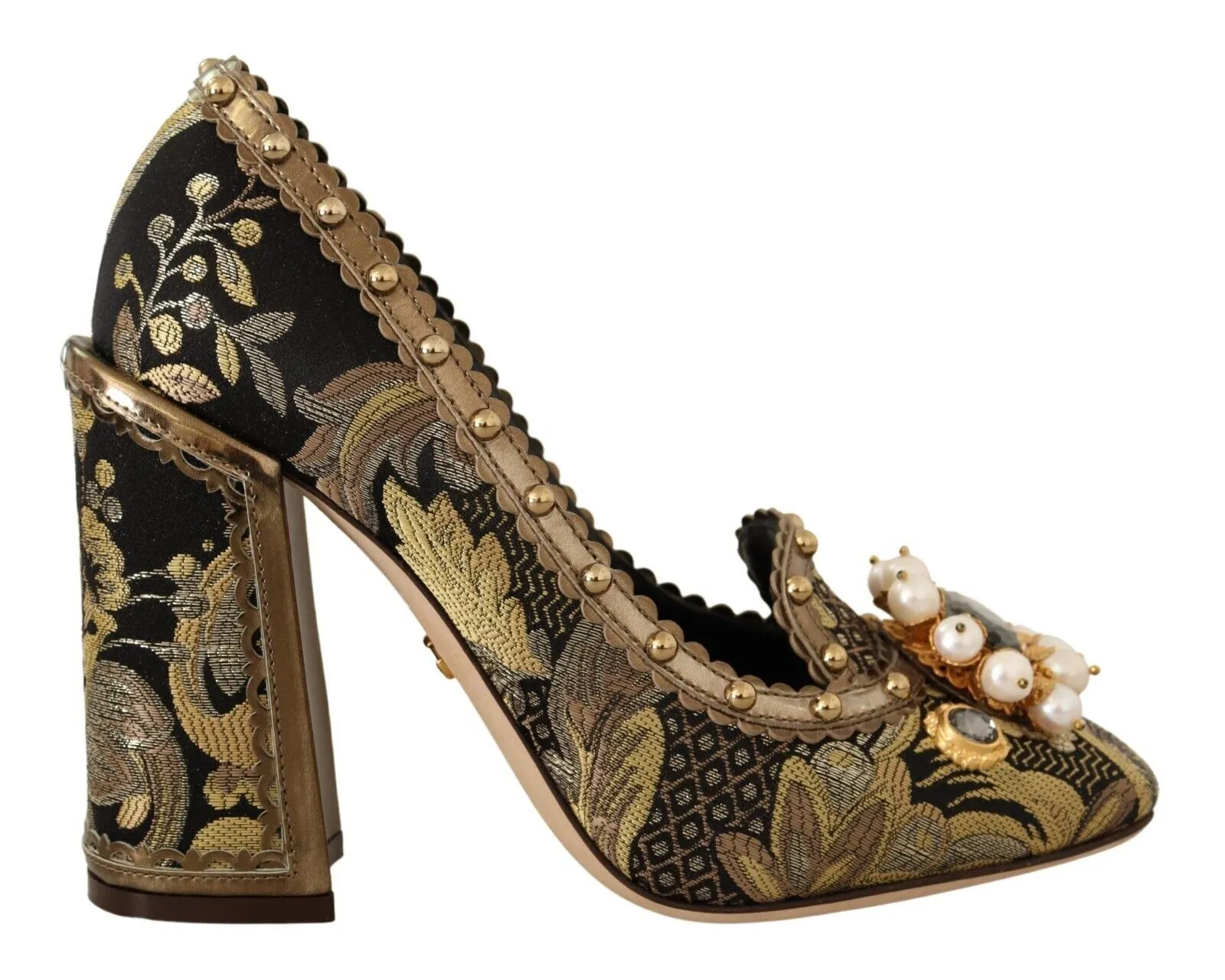 Dolce & Gabbana Women's Opulent Gold Jacquard Brocade Pumps