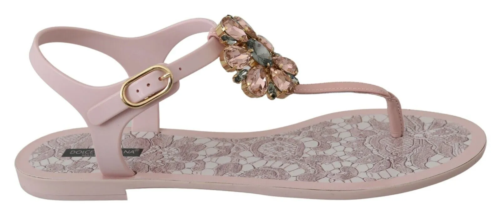 Dolce & Gabbana Women's Elegant Pink Crystal Embellished Sandals