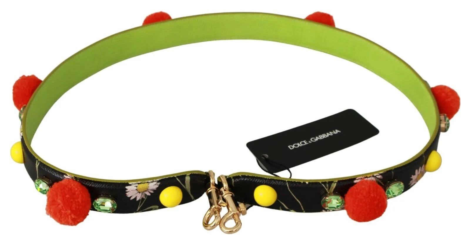 Dolce & Gabbana Women's Embellished Multicolor Leather Shoulder Strap