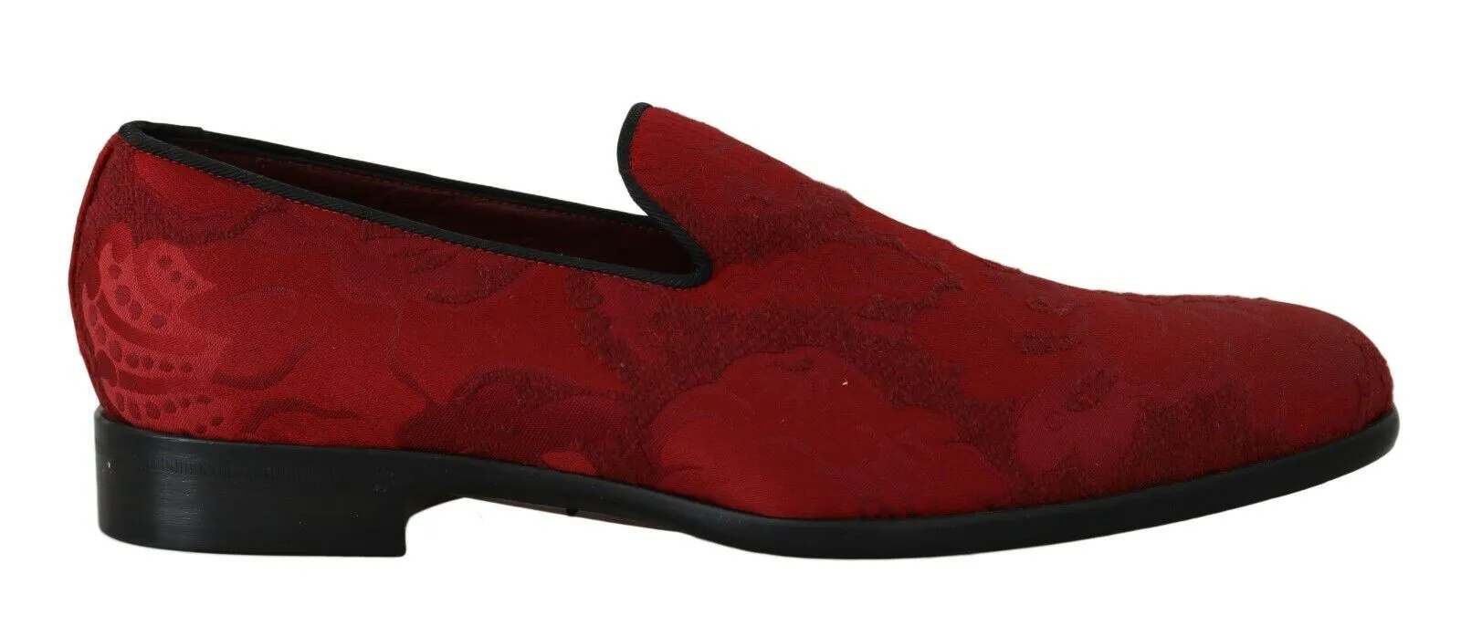 Dolce & Gabbana Men's Elegant Red Silk-Blend Loafers