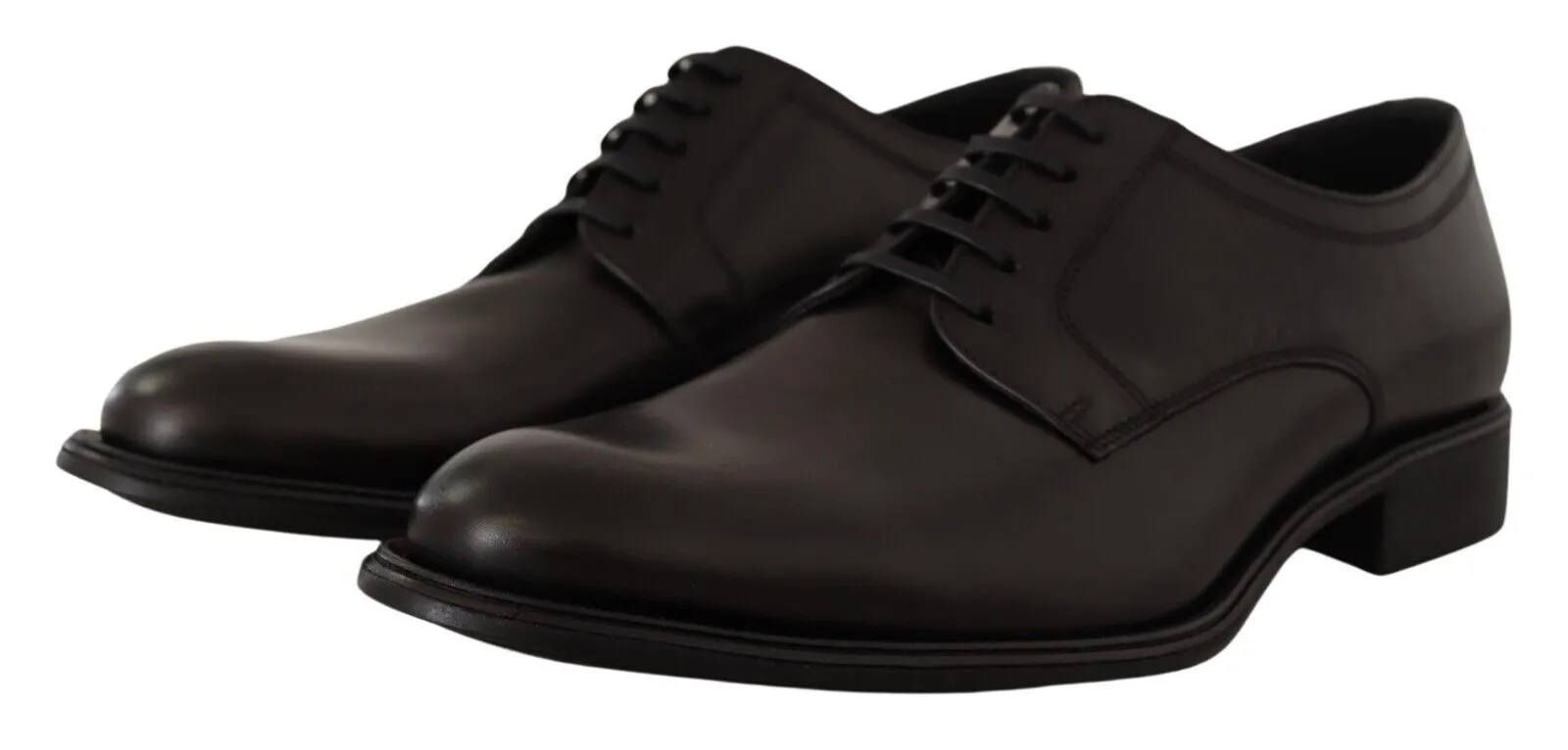 Dolce & Gabbana Men's Elegant Black Leather Derby Shoes