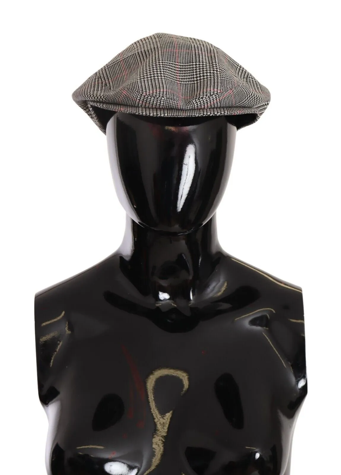 Dolce & Gabbana Men's Elegant Tartan Newsboy Cap in Virgin Wool