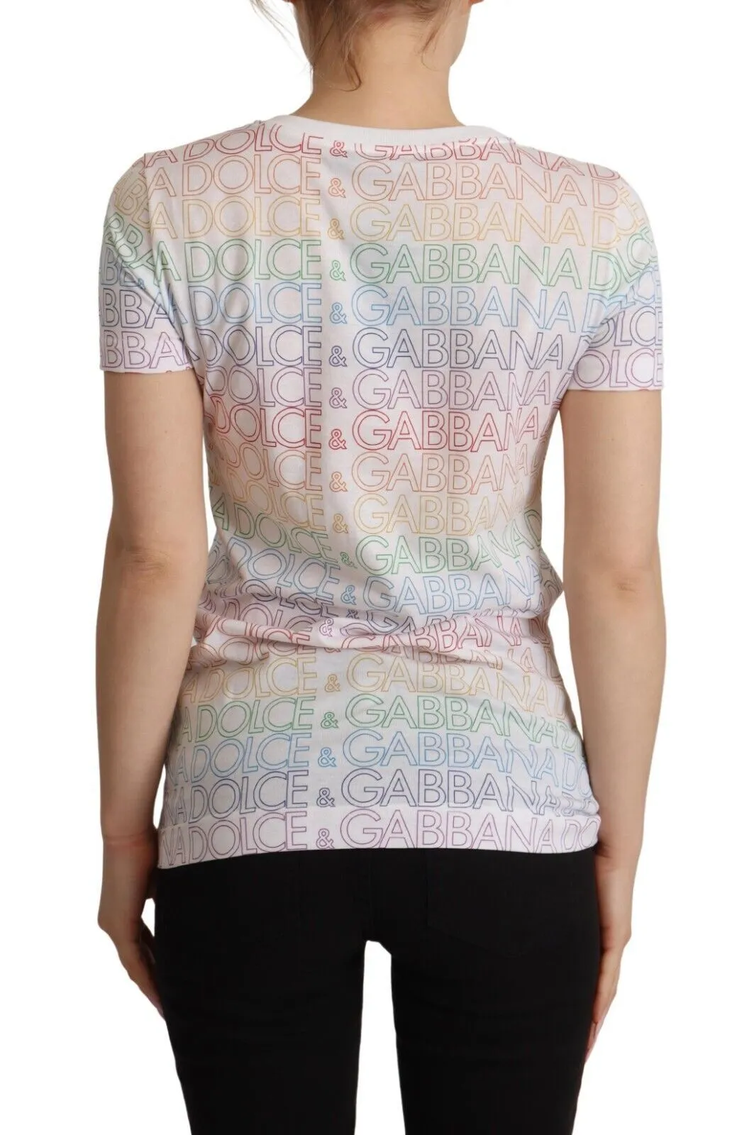 Dolce & Gabbana Women's Chic White Logo Tee with Italian Flair