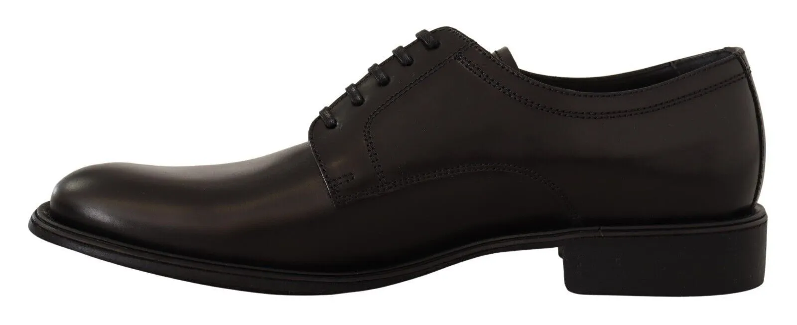 Dolce & Gabbana Men's Elegant Black Leather Derby Shoes