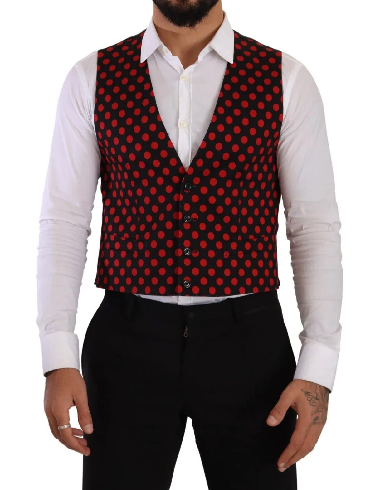 Dolce & Gabbana Men's Elegant Polka Dot Dress Vest