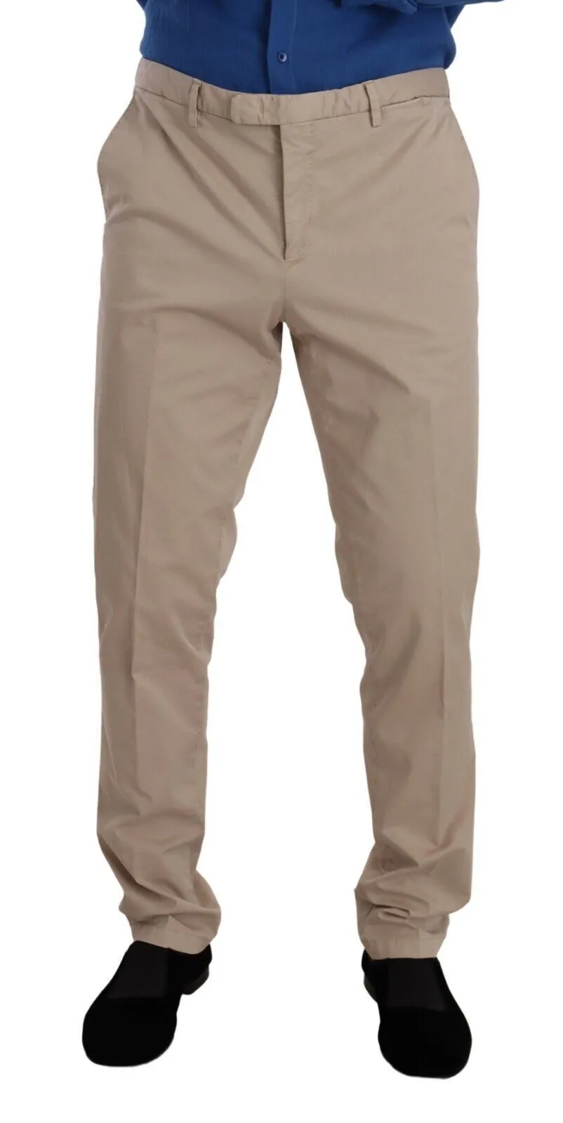 Dolce & Gabbana Men's Elegant Beige Cotton Blend Dress Pants