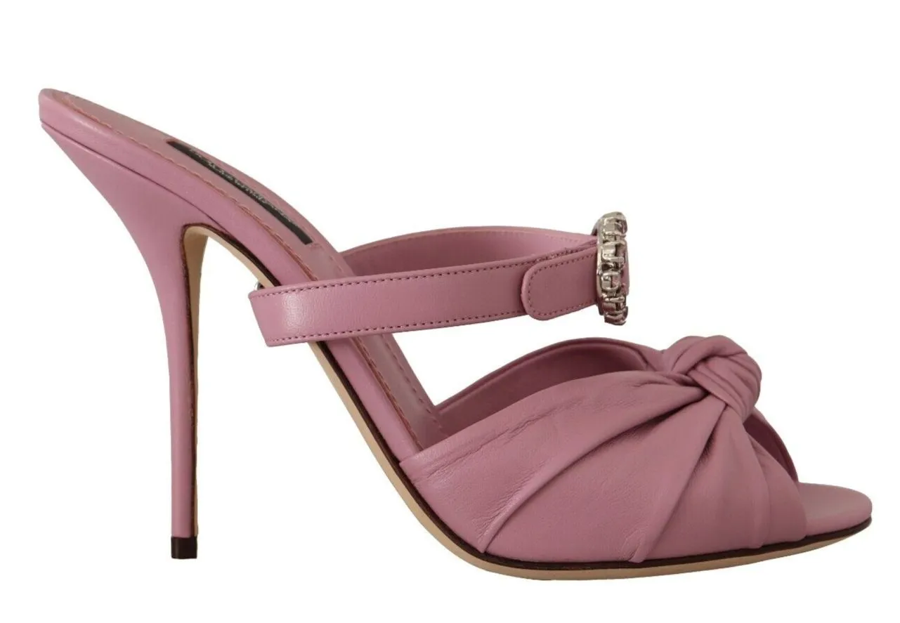 Dolce & Gabbana Women's Elegant Pink Crystal Heeled Sandals