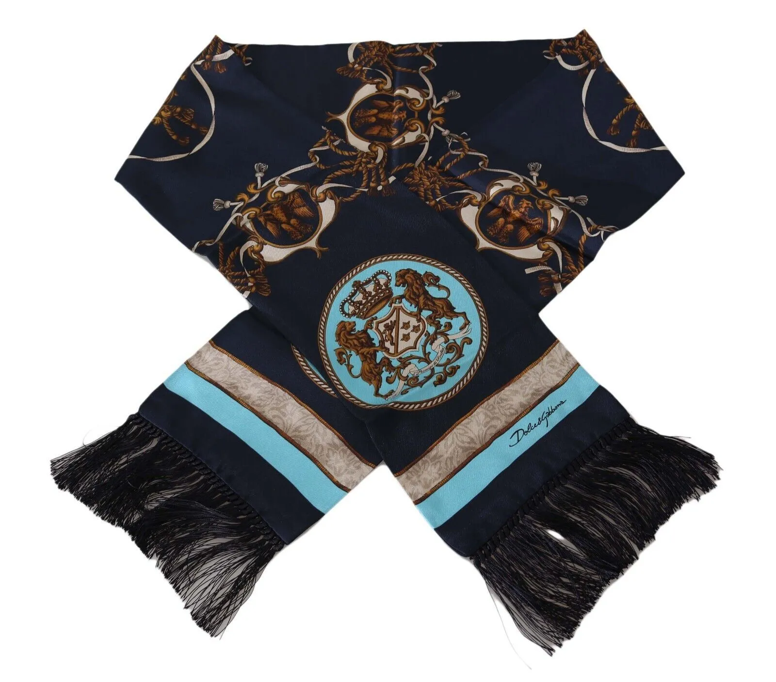 Dolce & Gabbana Men's Elegant Slim Multicolor Silk Scarf
