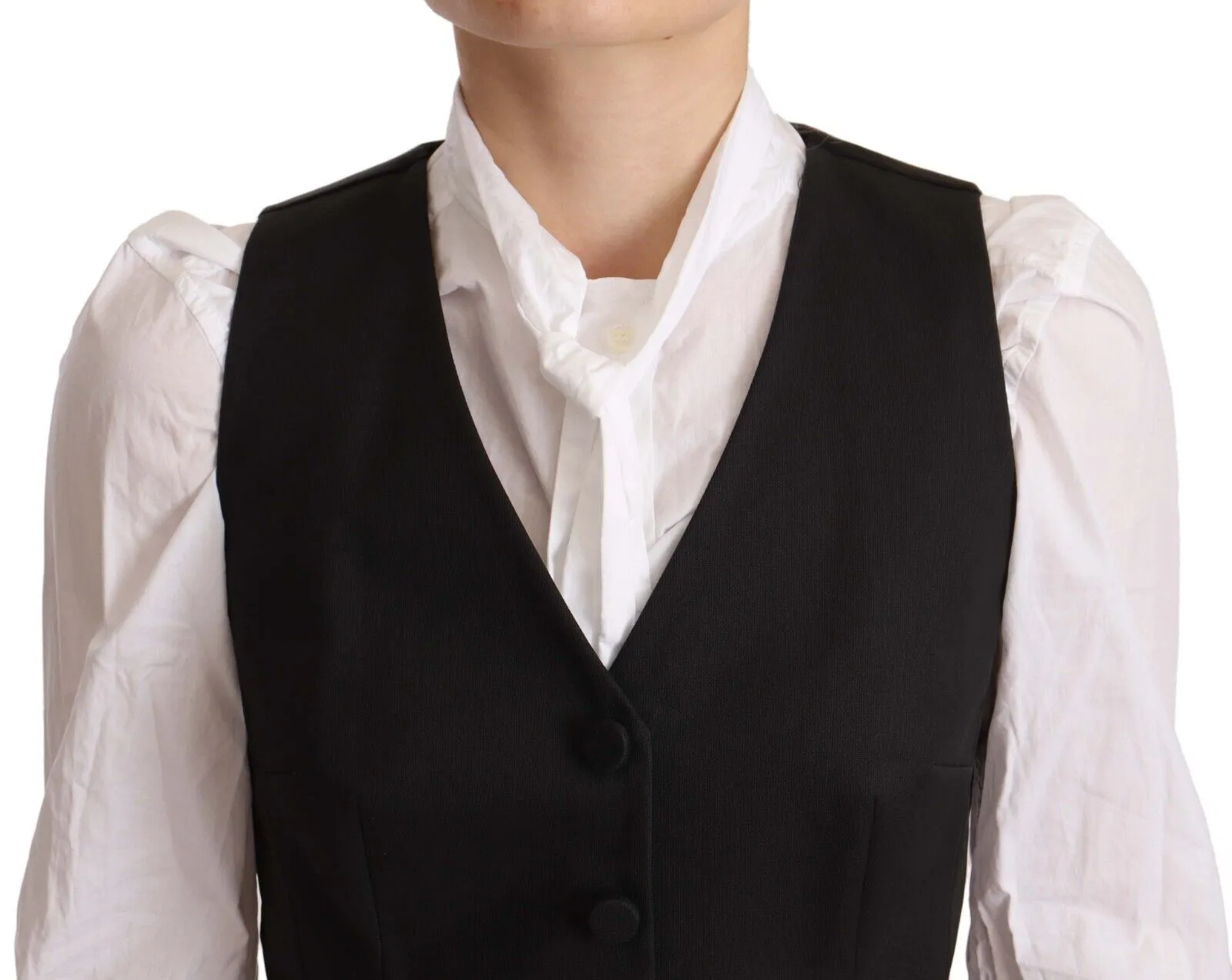 Dolce & Gabbana Women's Elegant Silk Blend Black Vest Top