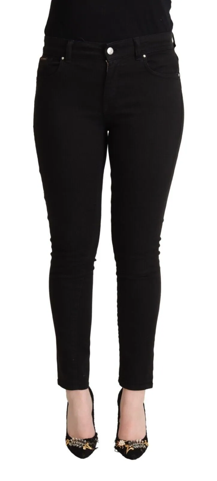 Dolce & Gabbana Women's Elegant Slim Fit Black Denim Jeans