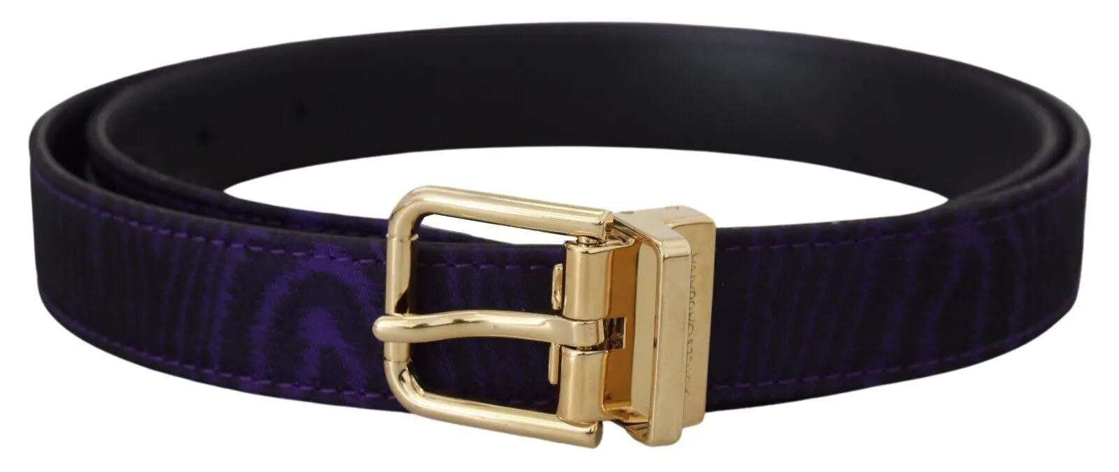 Dolce & Gabbana Men's Elegant Purple Jacquard Leather Belt