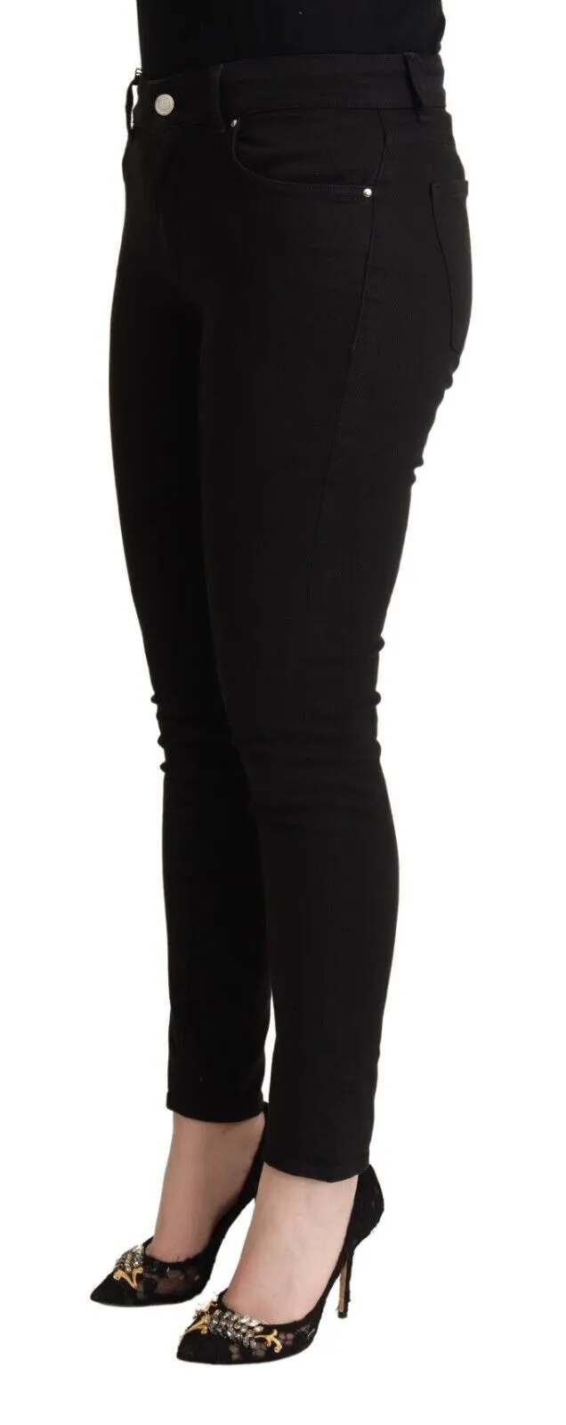 Dolce & Gabbana Women's Elegant Slim Fit Black Denim Jeans