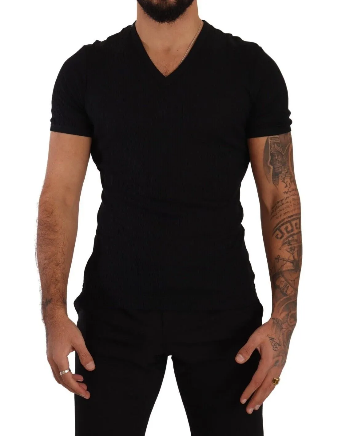 Dolce & Gabbana Men's Elegant V-Neck Silk Blend Tee