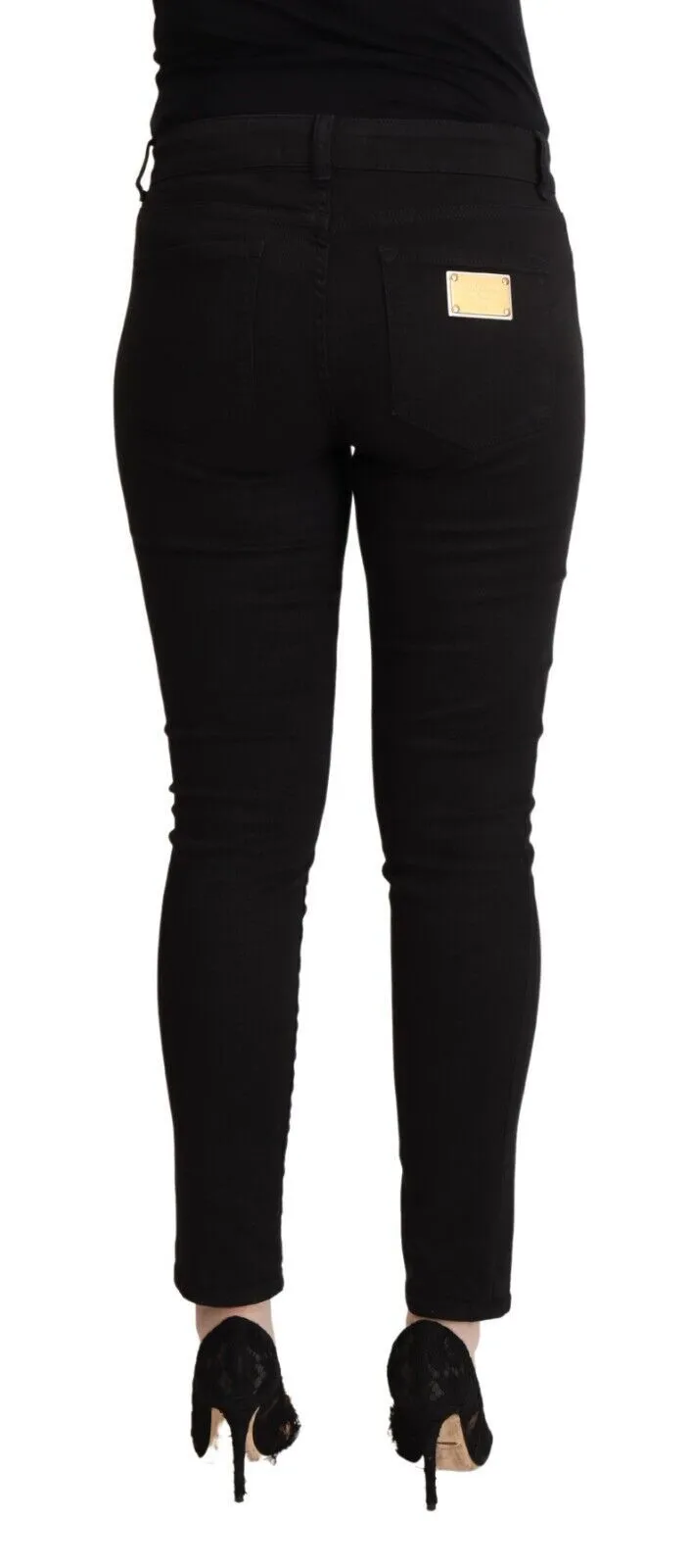 Dolce & Gabbana Women's Elegant Slim Fit Black Denim Jeans