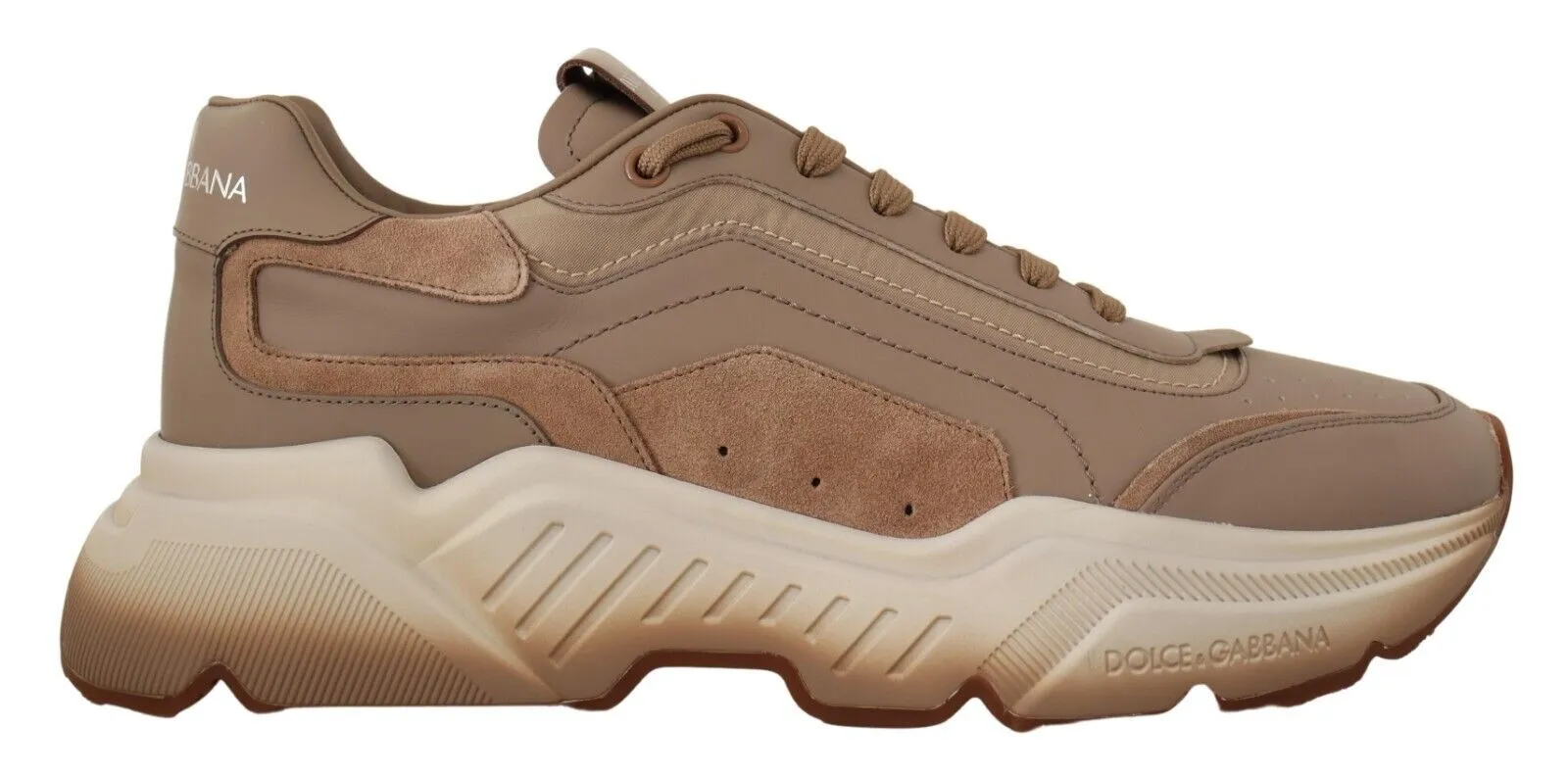 Dolce & Gabbana Men's Beige Daymaster Leather Casual Sneakers