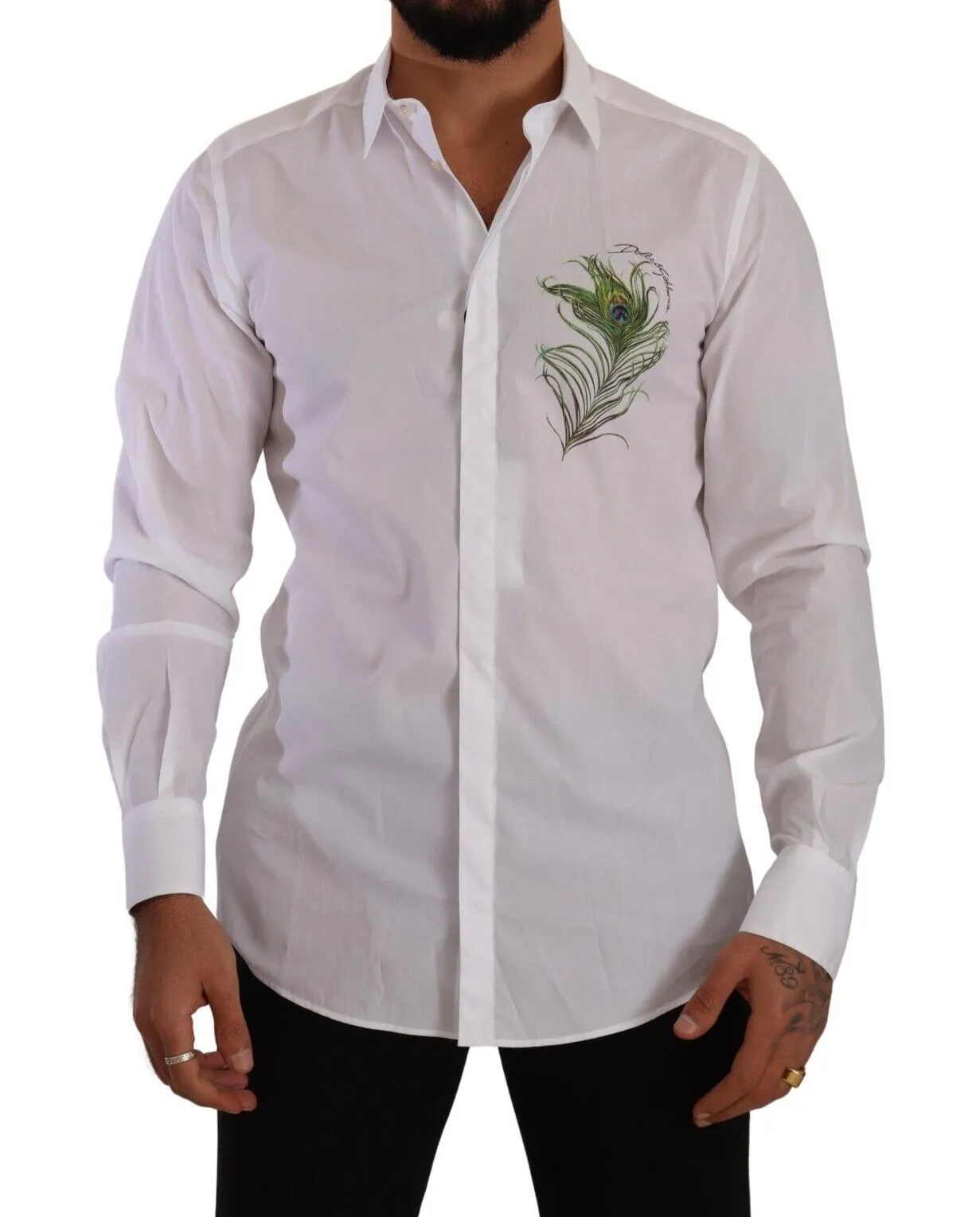 Dolce & Gabbana Men's Elegant White Cotton Dress Shirt