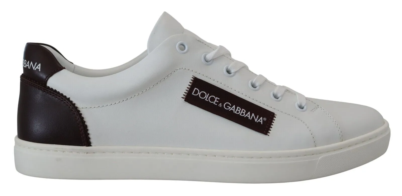 Dolce & Gabbana Men's Elegant White Leather Low-Top Sneakers