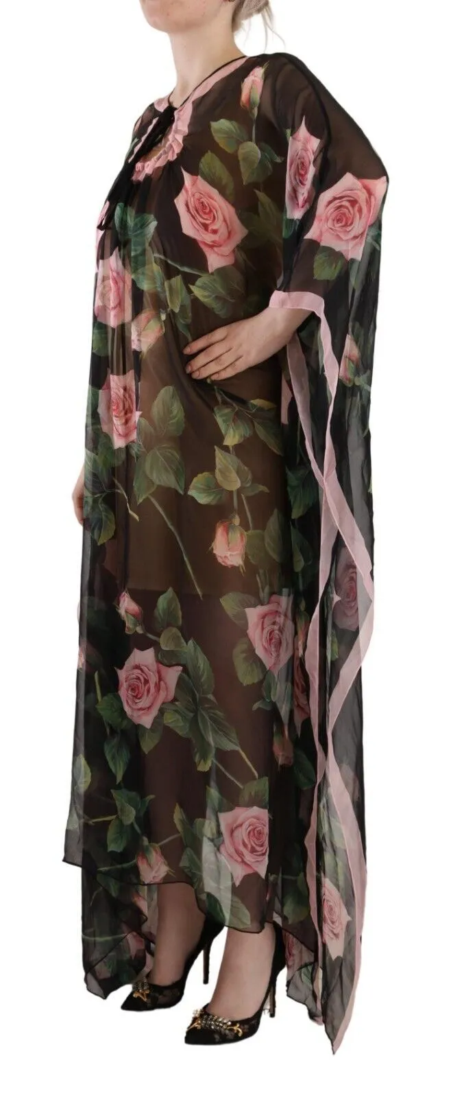 Dolce & Gabbana Women's Elegant Floral Kaftan Silk Dress