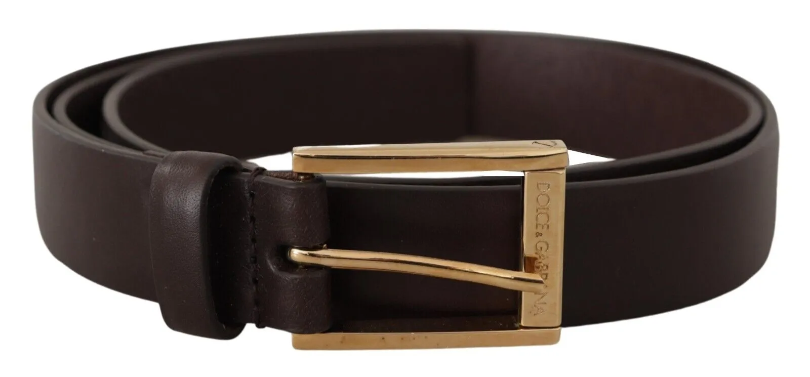 Dolce & Gabbana Men's Elegant Dark Brown Leather Belt