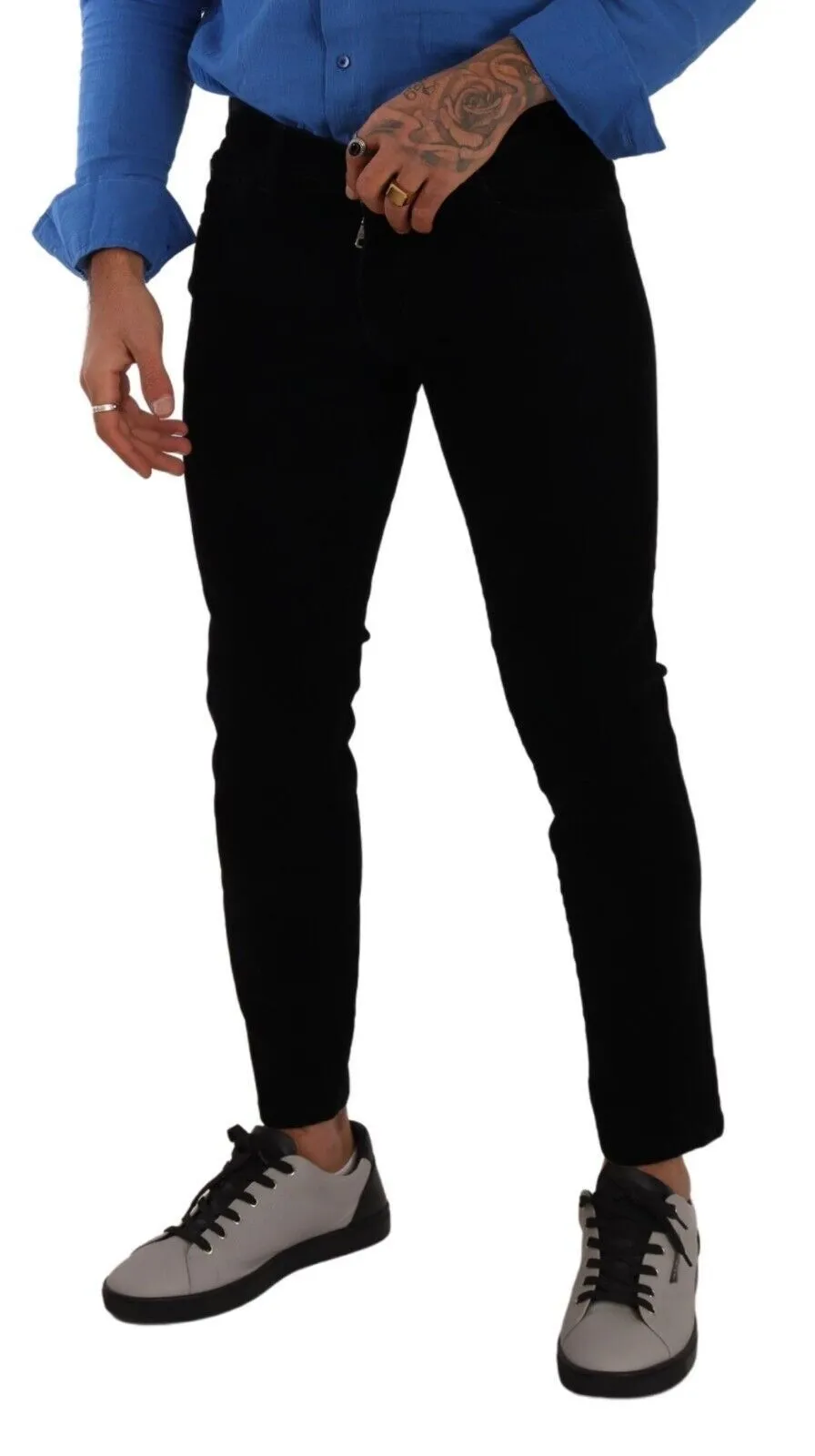 Dolce & Gabbana Men's Italian Designer Slim Fit Black Skinny Jeans