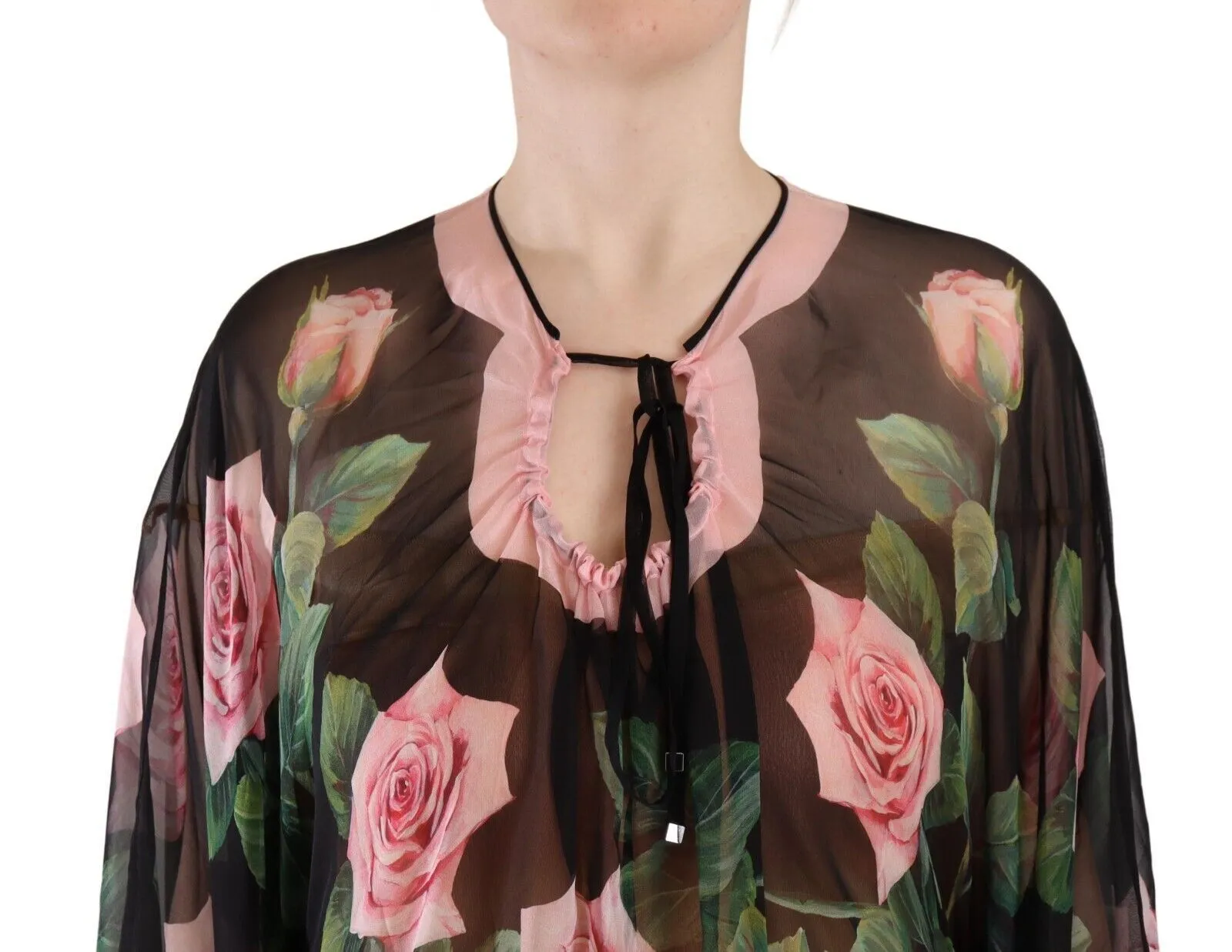 Dolce & Gabbana Women's Elegant Floral Kaftan Silk Dress
