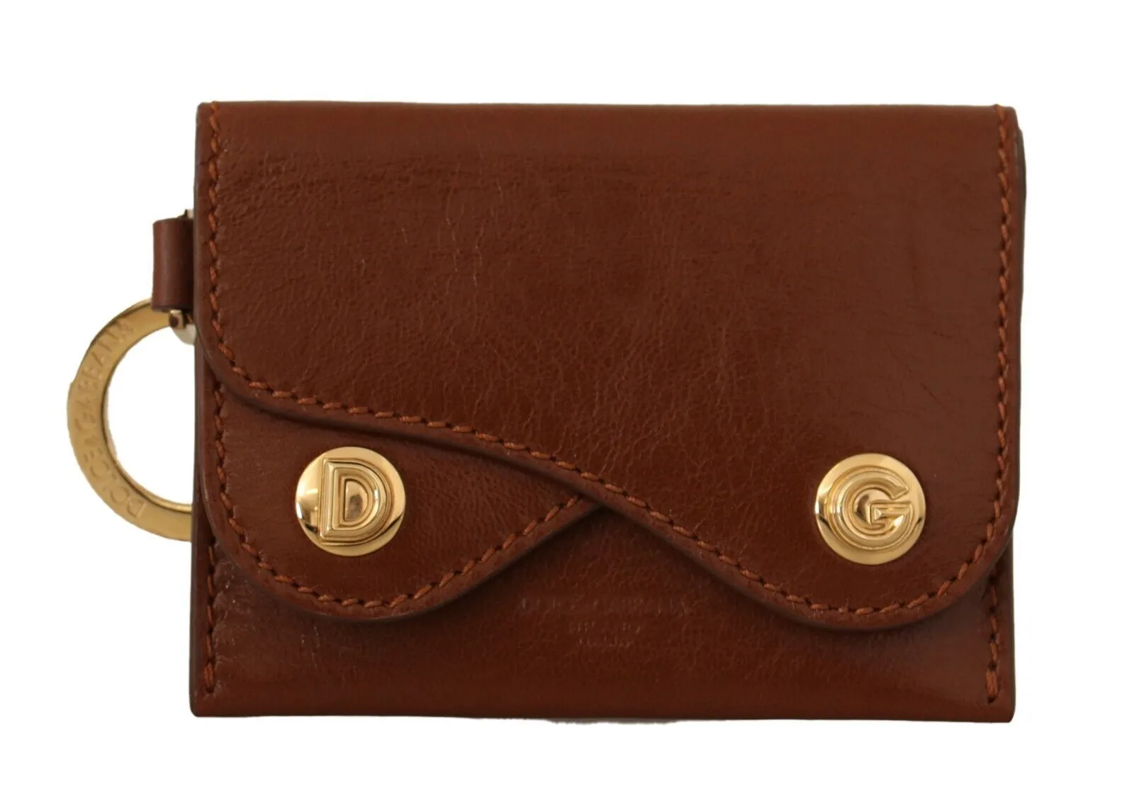 Dolce & Gabbana Women's Elegant Leather Bifold Wallet with Keychain